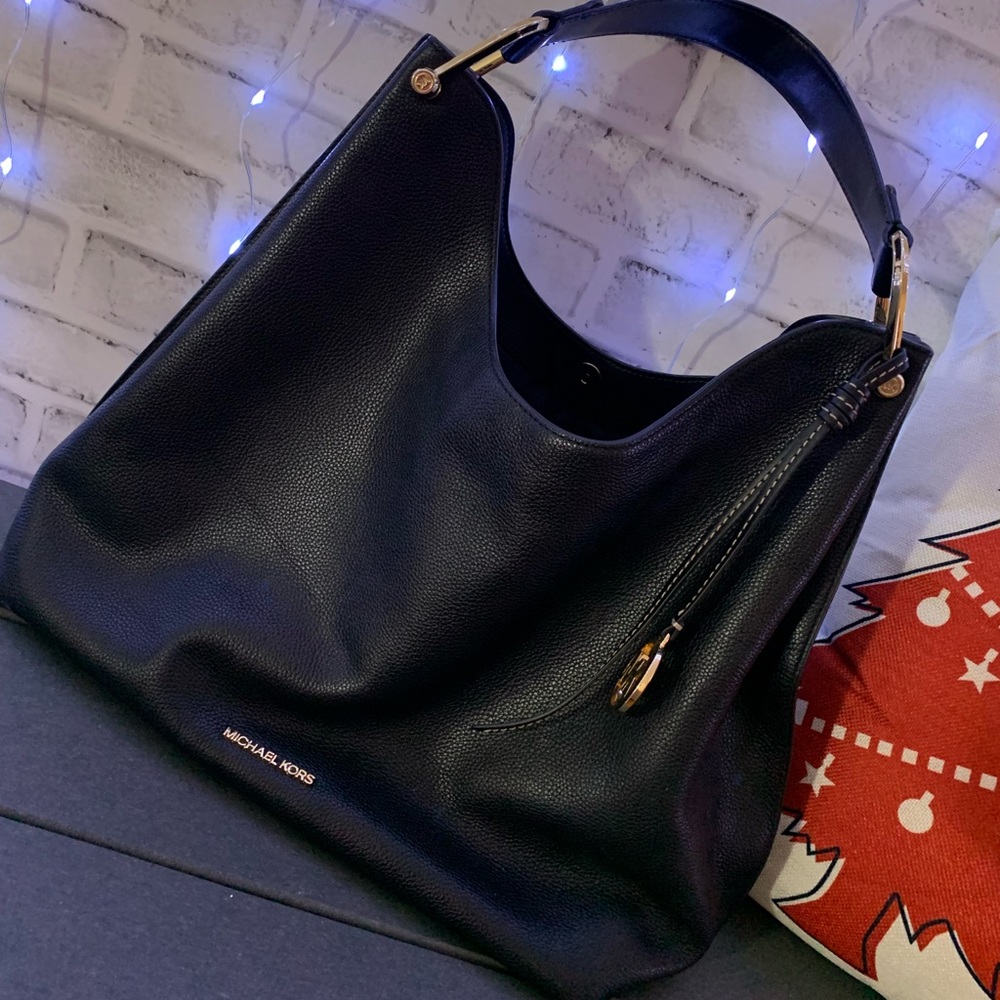 BLACK LEATHER MICHAEL KORS BAG